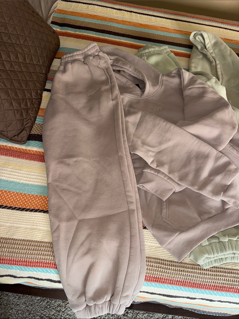 COMFRT! LOT OF 3 SETS•COMFRT SIGNATURE SWEATPANTS & HOODIES•BARK, MATCHA, SKY - Picture 7 of 7